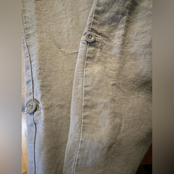 Cynthia Rowley Gray 100% linen Pants Women Straight Leg Slacks Pockets sz6 (b4 - Picture 8 of 8